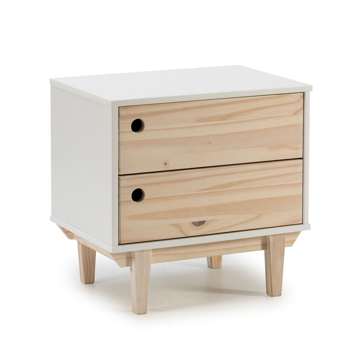 Mesita de Noche Roma 2 Cajones Blanco