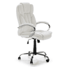 Cadeira de escritório Nixon Lift and Recliner estofada em pele sintética, branca