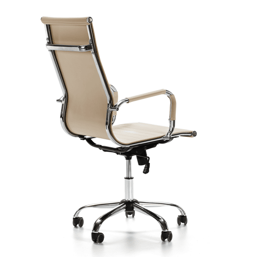 London Poltrona de escritório reclinável Taupe, Couro sintético, Altura ajustável, Design ergonómico