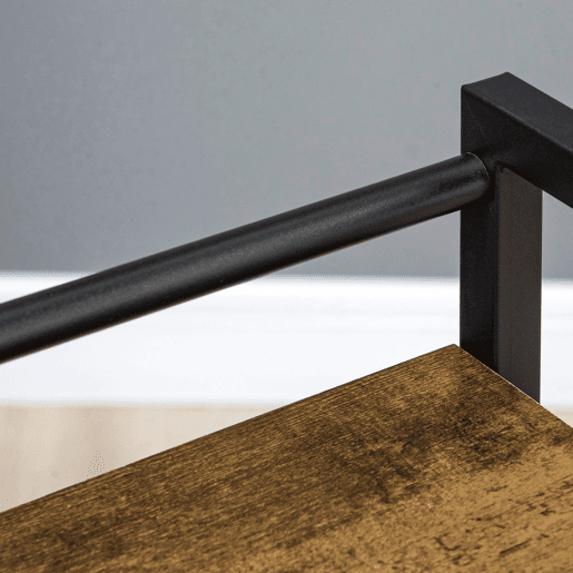 HOMCOM Estante Multifuncional com Rodas Estante de Armazenamento de 3 Níveis com Prateleiras Ajustáveis para Escritório Estúdio Dormitório 50x35x100,5cm Marrom Rústico
