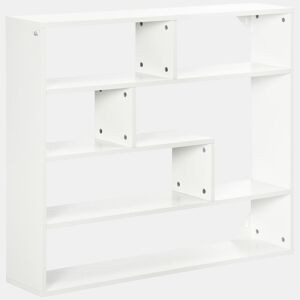HOMCOM Estante de Parede de 4 Níveis com 7 Compartimentos Abertos para Sala de Estar Dormitório Escritório Estilo Moderno 94x19,5x80cm Branco