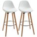 Taburetes de Bar PU, PP, Espuma, Acero, Haya HOMCOM Taburetes de Bar PU, PP, Espuma, Acero, Haya HOMCOM Blanco