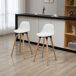 Taburetes de Bar PU, PP, Espuma, Acero, Haya HOMCOM Taburetes de Bar PU, PP, Espuma, Acero, Haya HOMCOM Blanco