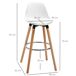 Taburetes de Bar PU, PP, Espuma, Acero, Haya HOMCOM Taburetes de Bar PU, PP, Espuma, Acero, Haya HOMCOM Blanco