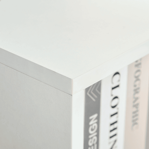 HOMCOM Estante para Livros com 6 Compartimentos Abertos 1 Gaveta e Pés de Madeira para Armazenamento de Brinquedos CDs Plantas 50x29,5x120cm Branco