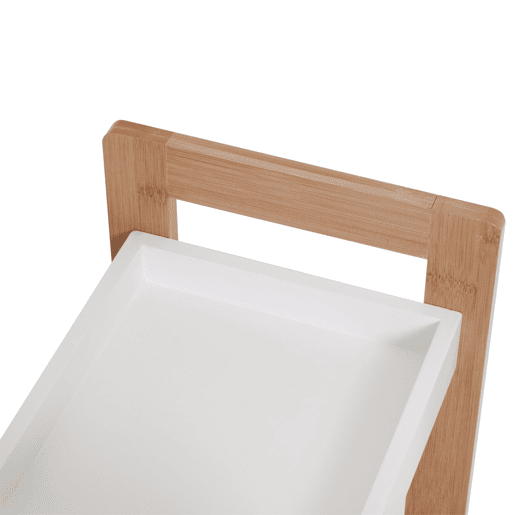 HOMCOM Móvel Auxiliar Banheiro com 3 Prateleiras Organizadoras de Bambu para 27,5x20,8x74 cm Cor Branco e Natural