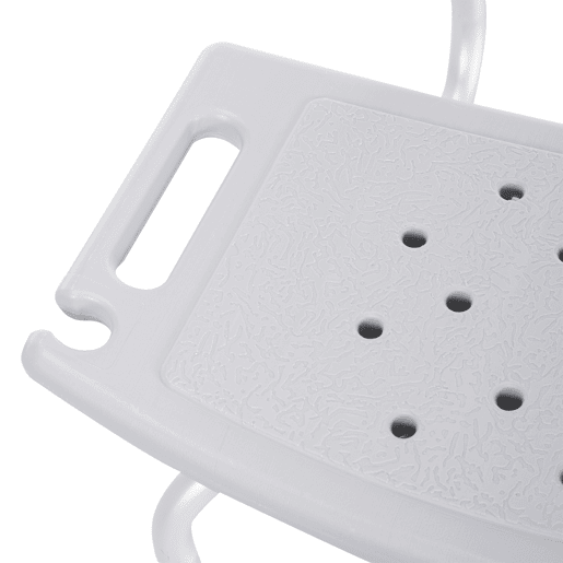 HOMCOM Cadeira para Duche Antiderrapante com Altura Ajustável em 8 Níveis Cadeira de Banho 50,6x43x71-88 cm Cinza
