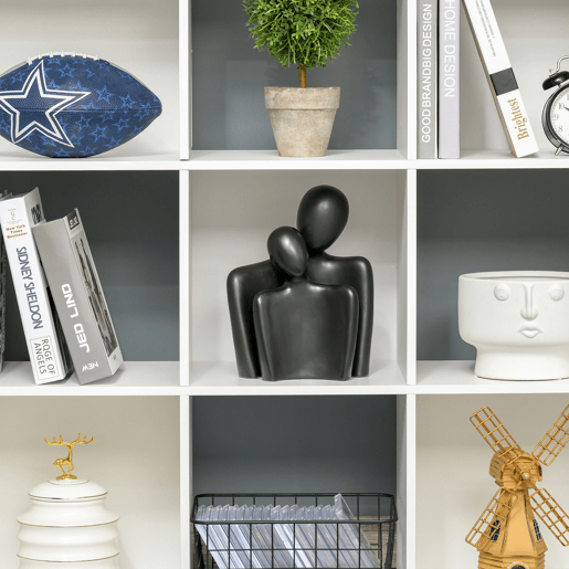 HOMCOM Estante para Livros de 3 Níveis Estante de Madeira com 9 Compartimentos Estante Modular 91,5x29,5x91,5 cm Branco