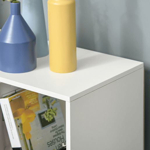 HOMCOM Estante para Livros de 3 Níveis Estante de Madeira com 9 Compartimentos Estante Modular 91,5x29,5x91,5 cm Branco