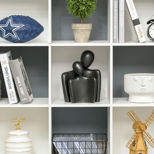 HOMCOM Estante para Livros de 3 Níveis Estante de Madeira com 9 Compartimentos Estante Modular 91,5x29,5x91,5 cm Branco