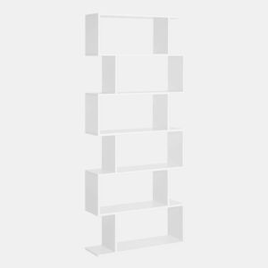 HOMCOM Estante para Livros Moderna Estante com 6 Prateleiras para Sala de Jantar Sala de Estar Estúdio 80x23x192 cm Branco