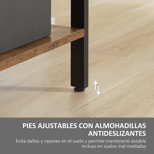 HOMCOM Estante para Livros de 4 Níveis com 8 Compartimentos de Armazenamento Estilo Industrial para Sala de Estar Escritório Dormitório 74x30x157,5cm Marrom Rústico