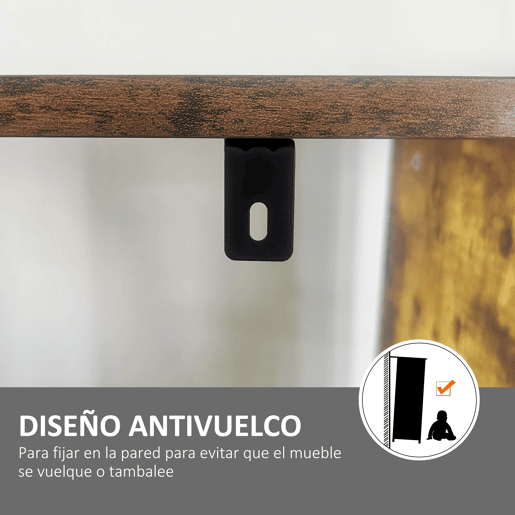 HOMCOM Estante para Livros de 4 Níveis com 8 Compartimentos de Armazenamento Estilo Industrial para Sala de Estar Escritório Dormitório 74x30x157,5cm Marrom Rústico