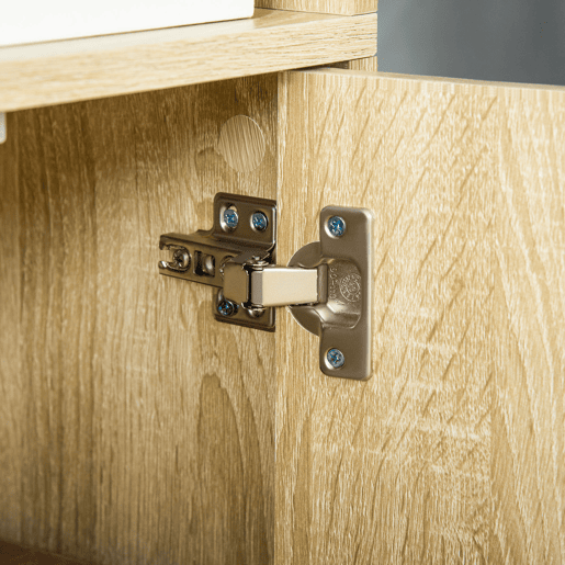 HOMCOM Estante para Livros de 6 Níveis, Estante com 2 Portas, 4 Prateleiras Abertas, Armário Alto para Sala, Escritório, 59x29x180 cm, Natural