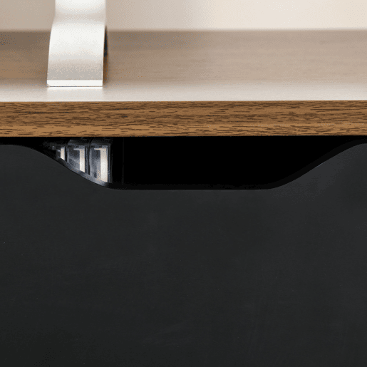 HOMCOM Suporte de TV Mesa da sala de estar para TV de 50 com 2 gavetas e compartimento aberto Estilo Moderno 122x39x46 cm Marrom
