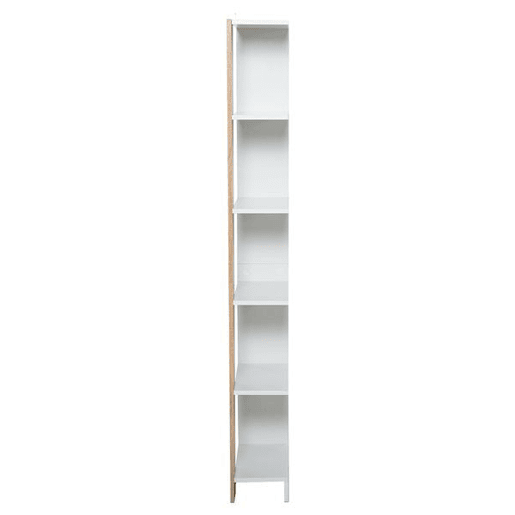 HOMCOM Prateleira de armazenamento com 5 prateleiras Estante multiuso para escritório com base elevada Design elegante 45x21x170 cm Branco e carvalho