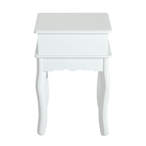 HOMCOM Mesa de Cabeceira com 1 Gaveta Mesa Auxiliar de Madeira para Dormitório Sala de Estar Estilo Moderno 40x35x60cm Branco