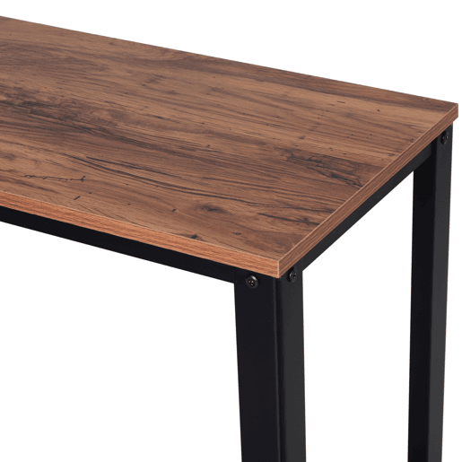 HOMCOM Mesa Consola Industrial Mesa de Entrada com Prateleira Inferior de Malha Metálica Carga 30 kg 101x35x80 cm Marrom e Preto