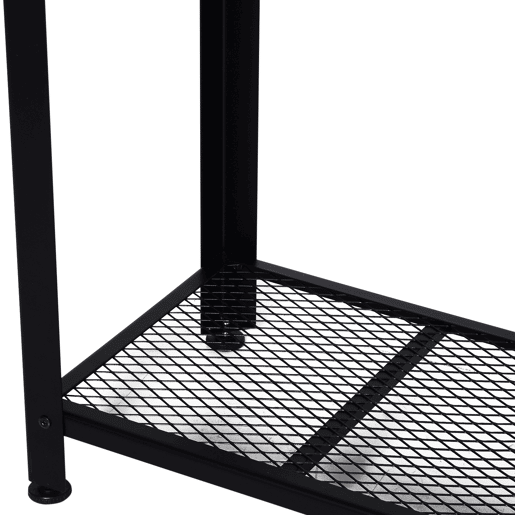 HOMCOM Mesa Consola Industrial Mesa de Entrada com Prateleira Inferior de Malha Metálica Carga 30 kg 101x35x80 cm Marrom e Preto