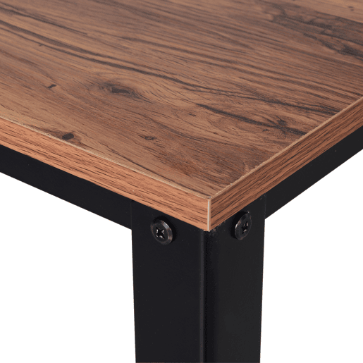 HOMCOM Mesa Consola Industrial Mesa de Entrada com Prateleira Inferior de Malha Metálica Carga 30 kg 101x35x80 cm Marrom e Preto