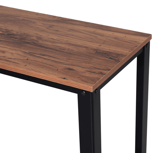 HOMCOM Mesa Consola Industrial Mesa de Entrada com Prateleira Inferior de Malha Metálica Carga 30 kg 101x35x80 cm Marrom e Preto