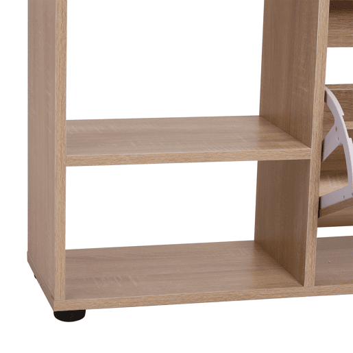 HOMCOM Sapateira de Madeira com Prateleiras Armário para Sapatos de Entrada Corredor Organizador de Sapatos Organizador Multifuncional de Armazenamento 101,5x25,5x98cm Madeira