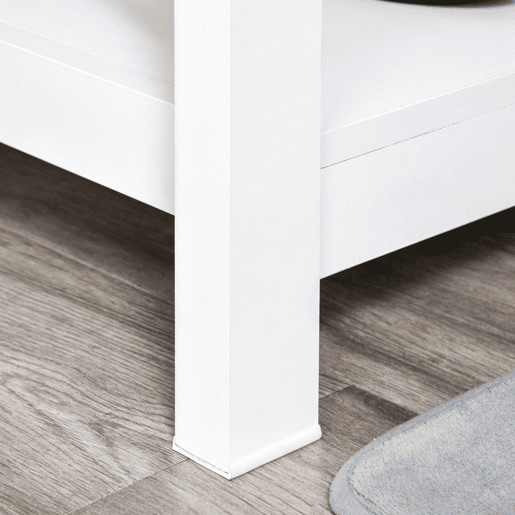 HOMCOM Mesa de console de estilo moderno com 2 gavetas e prateleiras inferiores 105x40x76 cm Branco