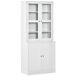 Armario de Libro MDF y Vidrio Templado HOMCOM 76 Armario de Libro MDF y Vidrio Templado HOMCOM 76 Blanco