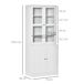 Armario de Libro MDF y Vidrio Templado HOMCOM 76 Armario de Libro MDF y Vidrio Templado HOMCOM 76 Blanco