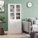 Armario de Libro MDF y Vidrio Templado HOMCOM 76 Armario de Libro MDF y Vidrio Templado HOMCOM 76 Blanco