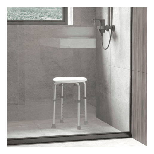 HOMCOM Banco de Duche Banco de Segurança para Duche com Altura Ajustável 32,2x41x35,5-54cm Branco