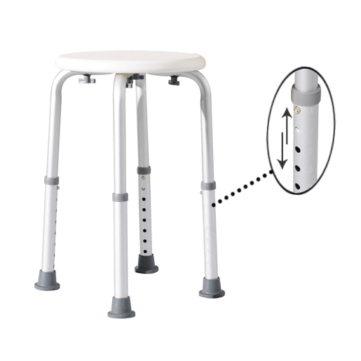 HOMCOM Banco de Duche Banco de Segurança para Duche com Altura Ajustável 32,2x41x35,5-54cm Branco