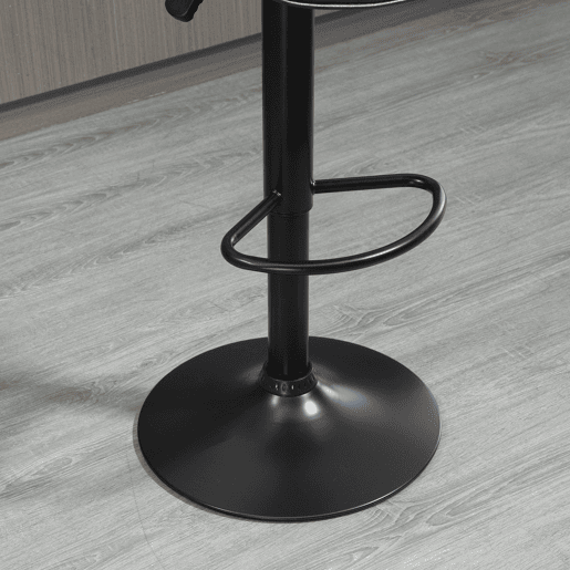 HOMCOM Conjunto de 2 Bancos de Bar Estofados em Couro Sintético Bancos Altos com Altura Ajustável Giratório com Encosto e Apoio para os Pés 46,5x54x88-108cm Marrom