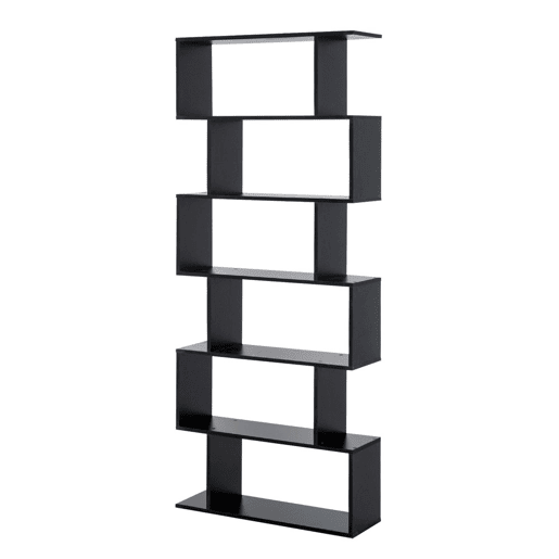 HOMCOM Estante para Livros Moderna Estante com 6 Prateleiras para Sala de Jantar Sala de Estar Estúdio 80x23x192 cm Preto