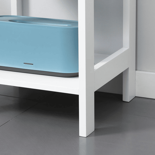 kleankin Estante para Casa de Banho de 5 Níveis Móvel Auxiliar de Armazenamento para Cozinha Sala de Estar Dormitório Estilo Moderno Anti-Tombamento Carga Máx. 30kg 30x30x140cm Branco