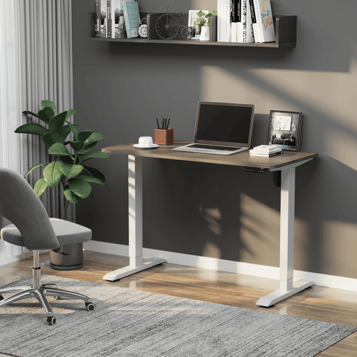 Vinsetto Secretária elétrica de pé Mesa ajustável em altura para escritório com 4 teclas de memória automática inteligente 120x60x72-116 cm moldura branca