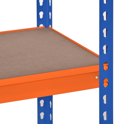HOMCOM Estante Metálica de Armazenamento 80x40x182cm com 5 Prateleiras Altura Ajustável Carga Máxima por Prateleira 300kg para Armazenamento Garagem Oficina Azul e Laranja