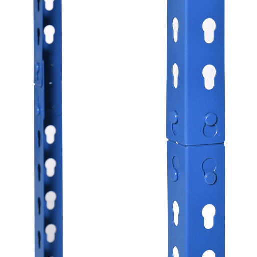 HOMCOM Estante Metálica de Armazenamento 80x40x182cm com 5 Prateleiras Altura Ajustável Carga Máxima por Prateleira 300kg para Armazenamento Garagem Oficina Azul e Laranja
