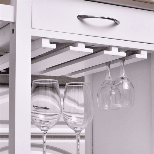 HOMCOM Carrinho de Cozinha Multiusos Carrinho Auxiliar com Rodas Prateleiras Armário e Gavetas para Cozinha 88,5x40x86cm Branco e Madeira Natural