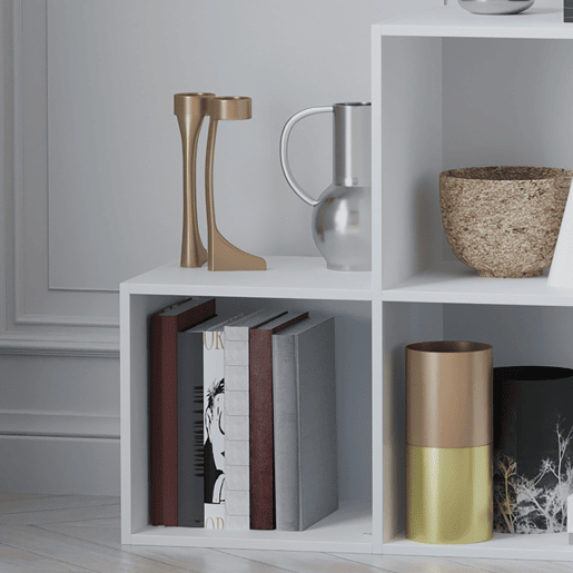 HOMCOM Estante em Forma de Escada Estante de Armazenamento com 6 Cubos Estante de Exposição 91,5x29,5x91,5cm Branco