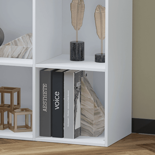 HOMCOM Estante em Forma de Escada Estante de Armazenamento com 6 Cubos Estante de Exposição 91,5x29,5x91,5cm Branco
