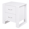 HOMCOM Mesa de Cabeceira com 2 Gavetas Pés e Base Elevada para Dormitório Mesa Lateral para Sala de Estar Estilo Moderno 48x39x54cm Branco