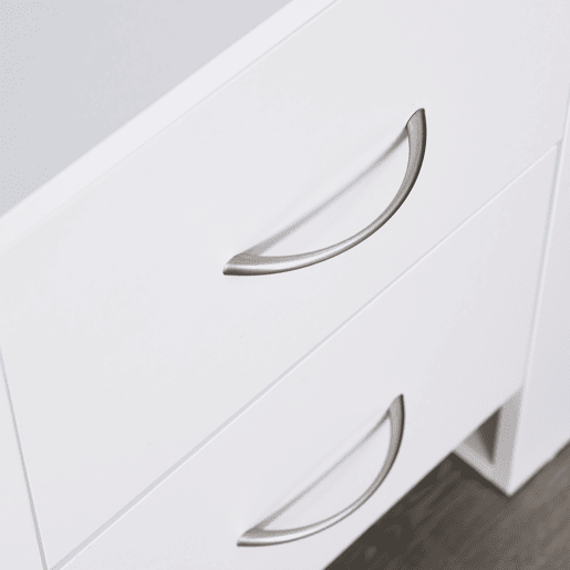 HOMCOM Mesa de Cabeceira com 2 Gavetas Pés e Base Elevada para Dormitório Mesa Lateral para Sala de Estar Estilo Moderno 48x39x54cm Branco HOMCOM Mesa de Cabeceira com 2 Gavetas Pés e Base Elevada para Dormitório Mesa Lateral para Sala de Estar Estilo Moderno 48x39x54cm Branco