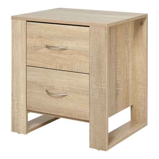HOMCOM Mesa de Cabeceira com 2 Gavetas Pés e Base Elevada para Dormitório Mesa Lateral para Sala de Estar Estilo Moderno 48x39x54cm Carvalho HOMCOM Mesa de Cabeceira com 2 Gavetas Pés e Base Elevada para Dormitório Mesa Lateral para Sala de Estar Estilo Moderno 48x39x54cm Carvalho