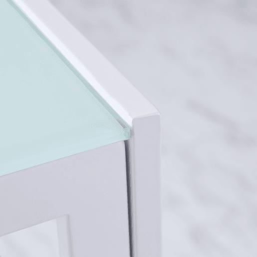 HOMCOM Mesa de Jantar de Vidro, Mesa Retangular para 4-6 Pessoas com Pernas de Metal, para Cozinha, Sala de Estar, 120x60x75 cm, Branco