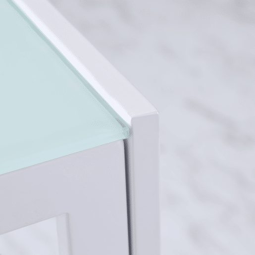 HOMCOM Mesa de Jantar de Vidro, Mesa Retangular para 4-6 Pessoas com Pernas de Metal, para Cozinha, Sala de Estar, 120x60x75 cm, Branco