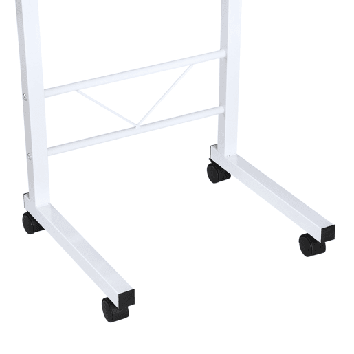 HOMCOM Mesa de computador para Hogar escritorio Altura Ajustável Mesa Compacta com Rodas 60x40x68-78cm Cor Branco