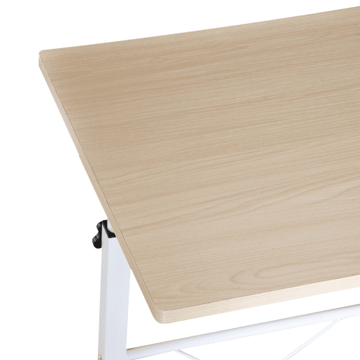 HOMCOM Mesa de computador para Hogar escritorio Altura Ajustável Mesa Compacta com Rodas 60x40x68-78cm Cor Branco
