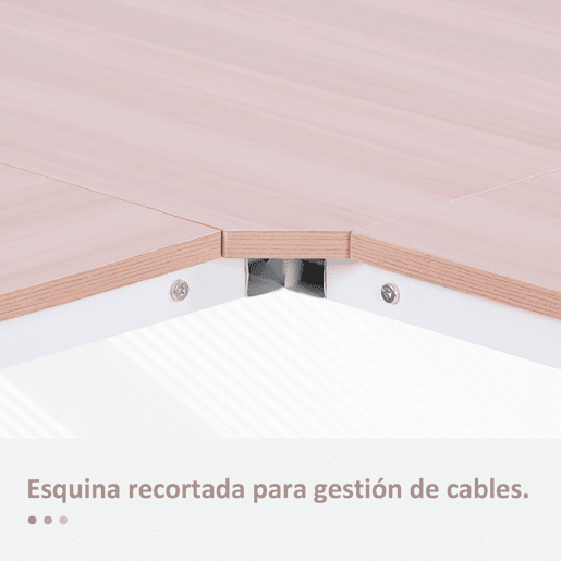 HOMCOM Secretária em Forma de L Secretária para Escritório com Estrutura de Metal Carga 70 kg Secretária de Canto para Escritório Estúdio 150x150x76 cm Madeira e Branco