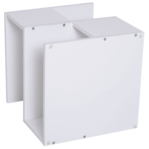 HOMCOM Mesa Auxiliar Mesa de Cabeceira Mesa Centro de 2 Níveis com Prateleira de Armazenamento para Sala Quarto Estante 40x40x43 cm Branco